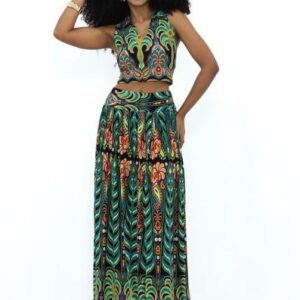 Cropped Tropical de Malha